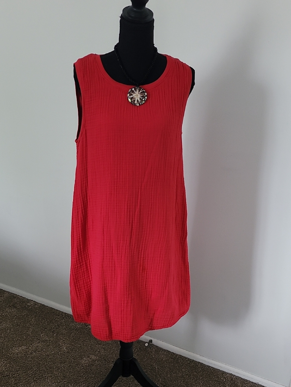 Michael Stars Red Orange Sleeveless Mini Dress